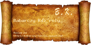 Babarczy Károly névjegykártya