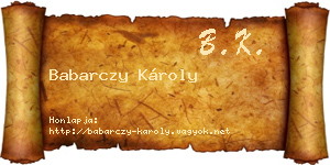 Babarczy Károly névjegykártya