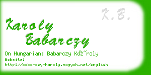 karoly babarczy business card